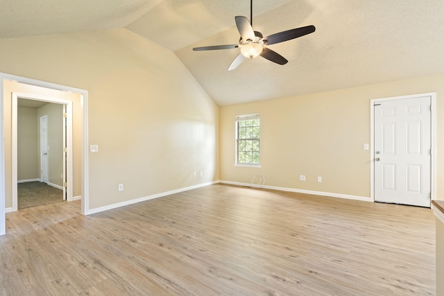 1813 Boswell Ave, Branson, MO 65616 - unfurnished room with ceiling fan, lofted ceiling, and light wood finished floors