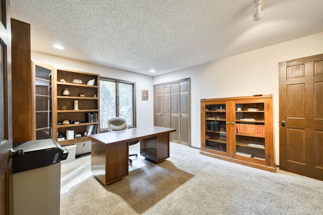 636 Crader Ct, Springfield, MO 65802 - office space with carpet, a textured ceiling, and recessed lighting