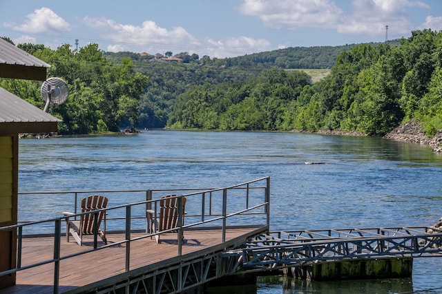 440 Fall Creek Dr Unit 7, Branson, MO 65616 - dock with a forest view and a water view