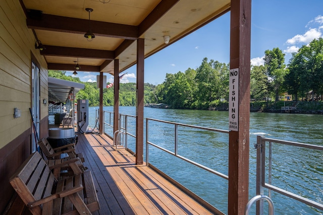 440 Fall Creek Dr Unit 7, Branson, MO 65616 - dock area with a water view and view of wooded area
