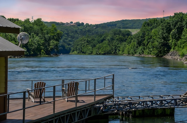 440 Fall Creek Dr Unit 7, Branson, MO 65616 - dock with a water view and a forest view
