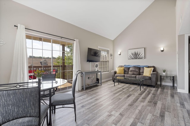 530 Abby Ln Unit 5, Branson, MO 65616 - living area with wood finished floors and high vaulted ceiling