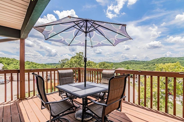 27 Blue Bird Way Unit 5, Branson, MO 65616 - wooden terrace with outdoor dining space
