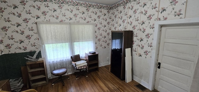 2151 N Campbell Ave, Springfield, MO 65803 - office with wallpapered walls and wood finished floors