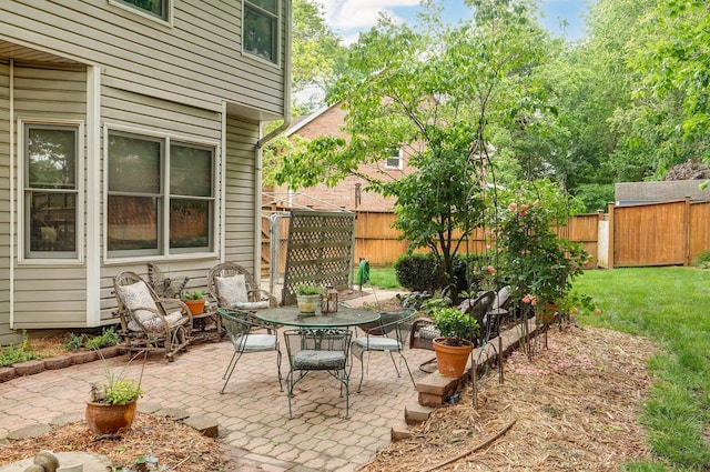 3449 S Woodstock Dr, Springfield, MO 65809 - fenced backyard featuring a patio area