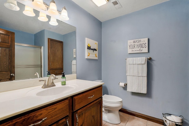 3449 S Woodstock Dr, Springfield, MO 65809 - full bath with vanity, tile patterned floors, and a stall shower