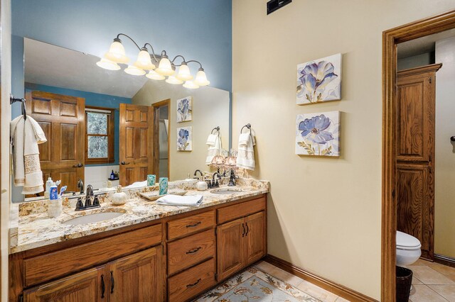 3449 S Woodstock Dr, Springfield, MO 65809 - full bathroom with tile patterned flooring and double vanity