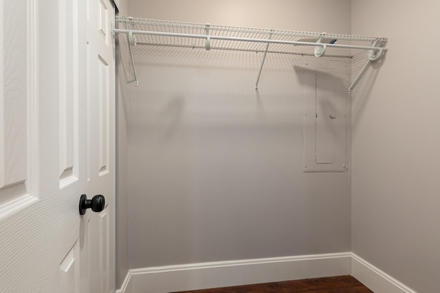 720 W Mount Vernon St, Springfield, MO 65806 - walk in closet with dark wood-type flooring and electric panel
