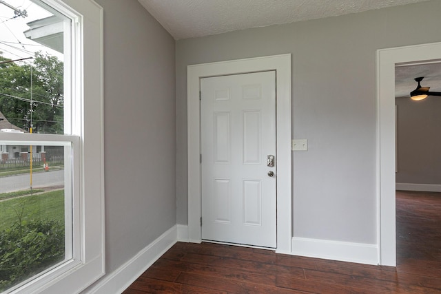 720 W Mount Vernon St, Springfield, MO 65806 - foyer featuring dark wood-type flooring, plenty of natural light, and a textured ceiling