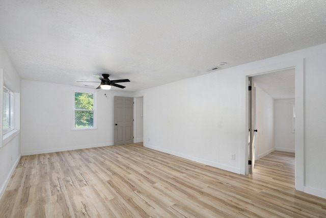 1169 S Miller Ave, Springfield, MO 65802 - spare room featuring light wood-style flooring, a ceiling fan, and a textured ceiling