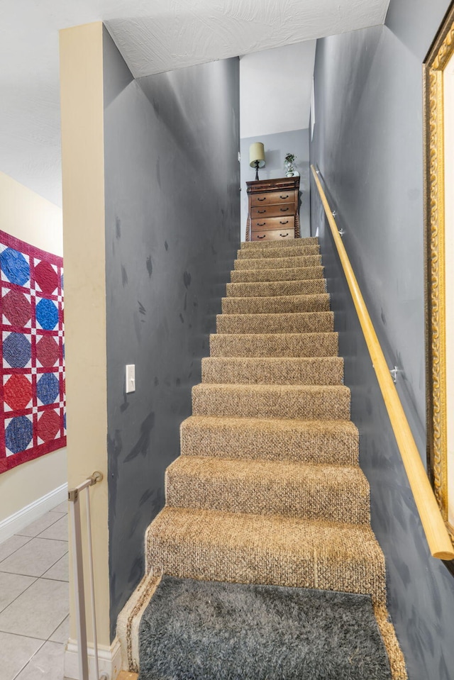 531 Plateau Dr, Marshfield, MO 65706 - staircase with tile patterned flooring