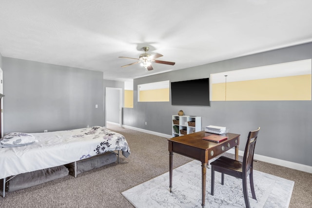531 Plateau Dr, Marshfield, MO 65706 - bedroom with carpet floors and a ceiling fan