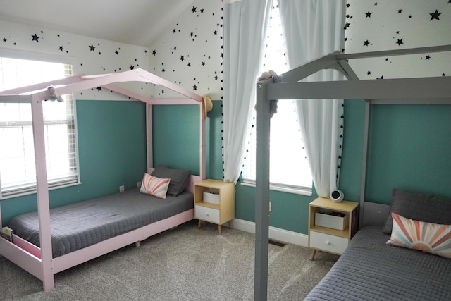 1129 S Erika Ave, Springfield, MO 65802 - carpeted bedroom with multiple windows and vaulted ceiling