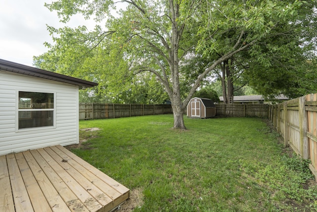 210 N Cedarbrook Ave, Springfield, MO 65802 - fenced backyard with a storage shed and a wooden deck