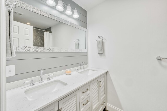 210 N Cedarbrook Ave, Springfield, MO 65802 - bathroom with double vanity and a shower with curtain