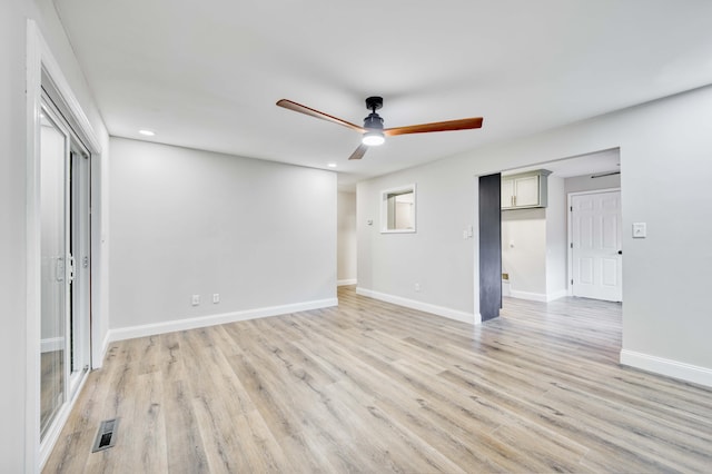 210 N Cedarbrook Ave, Springfield, MO 65802 - empty room featuring recessed lighting, ceiling fan, and light wood finished floors