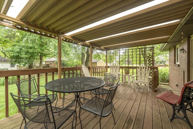1820 E Jacqueline St, Springfield, MO 65804 - wooden deck with outdoor dining area