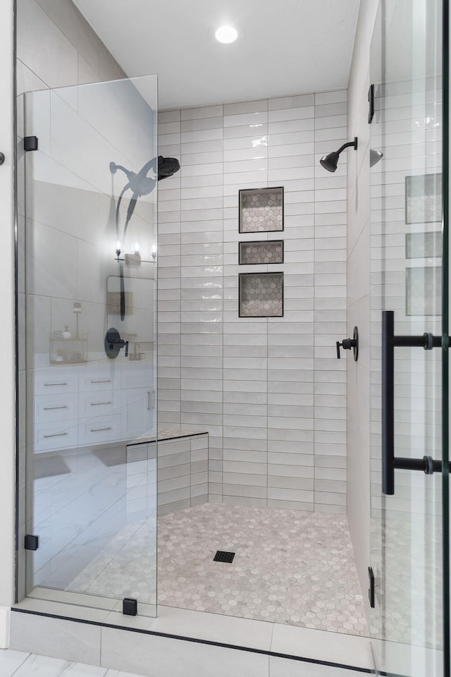 858 E Edenmore Cir, Nixa, MO 65714 - bathroom with a shower stall and recessed lighting