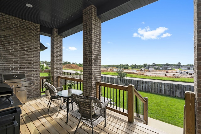 858 E Edenmore Cir, Nixa, MO 65714 - deck featuring a fenced backyard and a grill