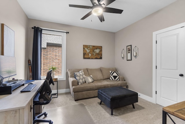 858 E Edenmore Cir, Nixa, MO 65714 - office with ceiling fan and light carpet