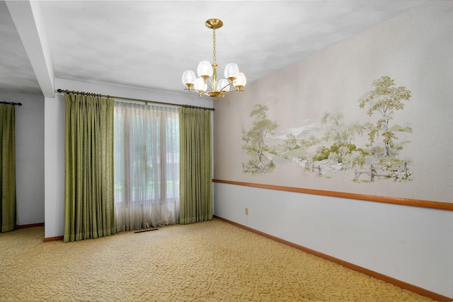 3066 E Lomita St, Springfield, MO 65804 - carpeted spare room with a chandelier and baseboards