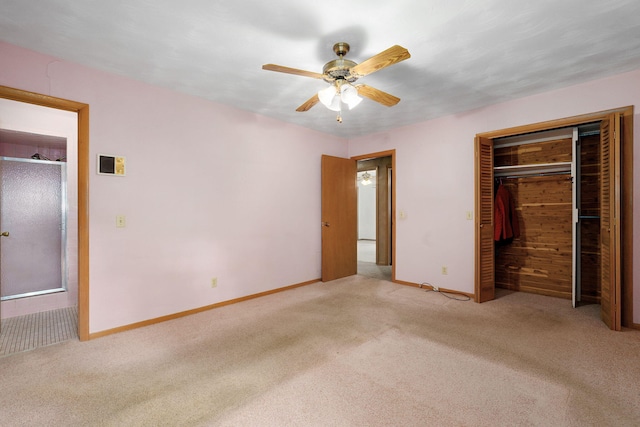 3066 E Lomita St, Springfield, MO 65804 - unfurnished bedroom with carpet flooring, a closet, and a ceiling fan