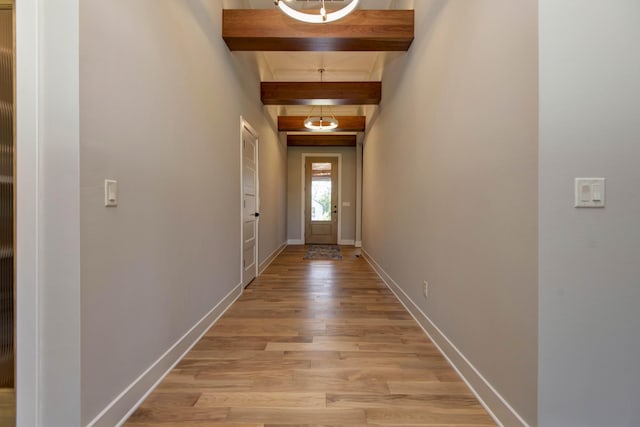 6059 S Clay Ave, Springfield, MO 65810 - entryway featuring beam ceiling and light wood-style flooring