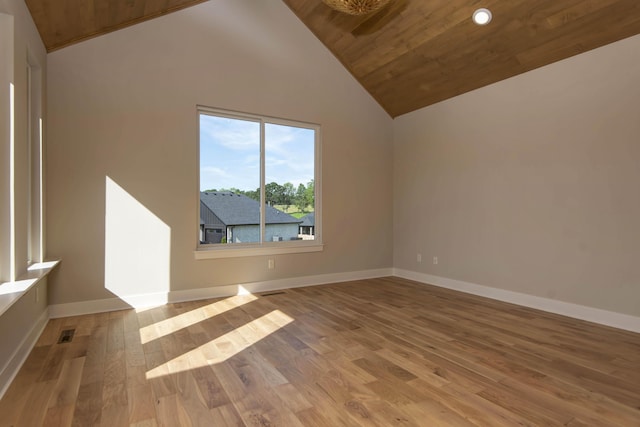 6059 S Clay Ave, Springfield, MO 65810 - unfurnished room with wood ceiling, wood finished floors, and high vaulted ceiling