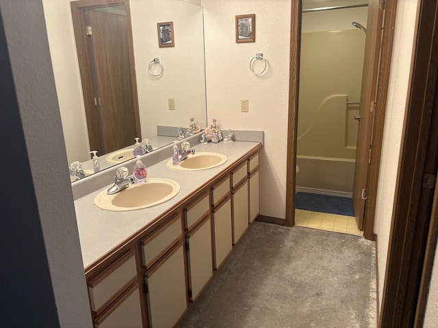 3 Memory Ln Unit 1, Branson, MO 65616 - full bathroom featuring double vanity, shower / bath combination, and tile patterned flooring
