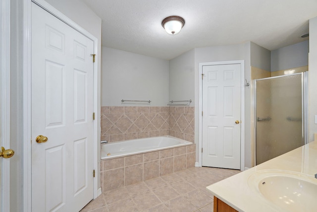 287 N Metzletein Rd, Billings, MO 65610 - full bath with vanity, a bath, a shower stall, and tile patterned floors