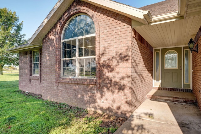 287 N Metzletein Rd, Billings, MO 65610 - doorway to property with brick siding and a yard