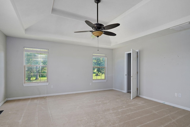 287 N Metzletein Rd, Billings, MO 65610 - empty room with a raised ceiling, light carpet, and a ceiling fan
