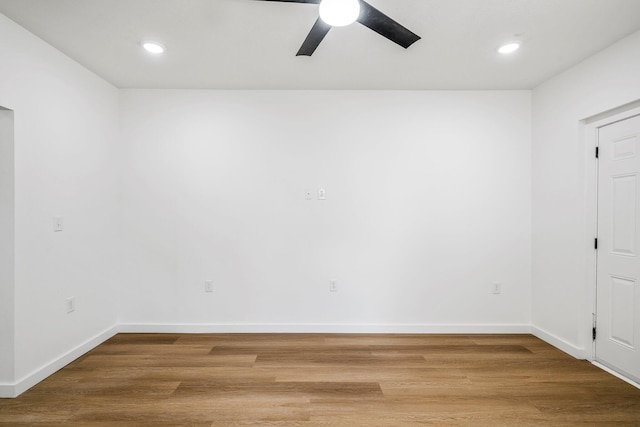 934 S New Ave, Springfield, MO 65806 - empty room with ceiling fan, wood finished floors, and recessed lighting