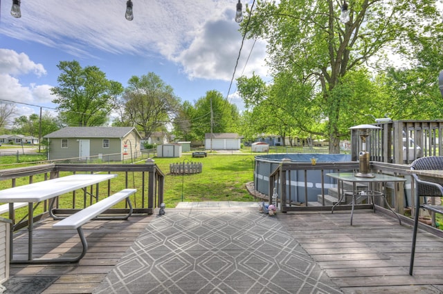 1908 Hazel St, Carthage, MO 64836 - deck with a storage shed