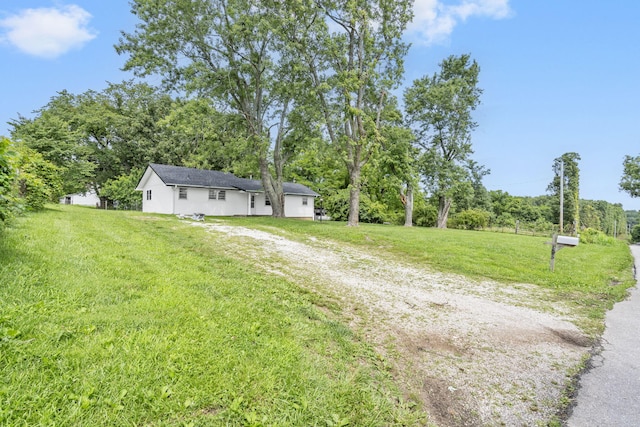 595 Johns Ford Rd, Sparta, MO 65753 - view of green lawn with dirt driveway