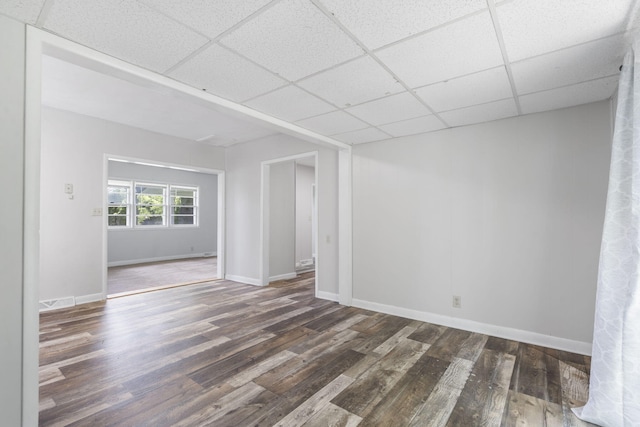 595 Johns Ford Rd, Sparta, MO 65753 - spare room with wood finished floors and a drop ceiling