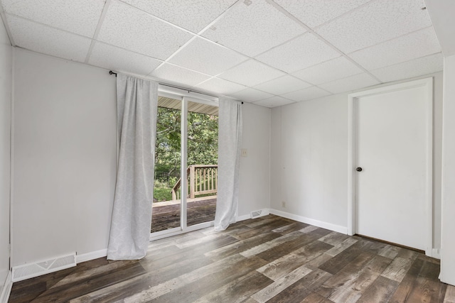 595 Johns Ford Rd, Sparta, MO 65753 - empty room with a drop ceiling and wood finished floors