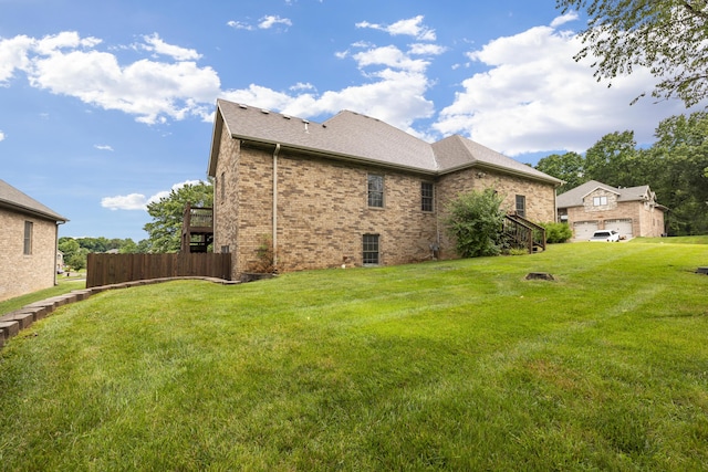 1225 W Wildcherry St, Ozark, MO 65721 - view of side of home with brick siding, a shingled roof, and stairs