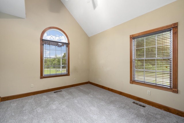 1225 W Wildcherry St, Ozark, MO 65721 - carpeted empty room featuring vaulted ceiling and ceiling fan