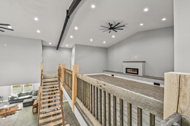 3918 Bowen Creek Rd, Niangua, MO 65713 - hall with recessed lighting and vaulted ceiling