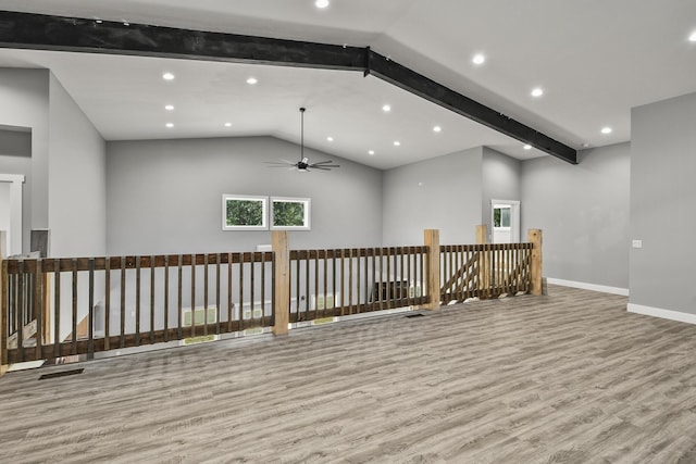 3918 Bowen Creek Rd, Niangua, MO 65713 - spare room featuring wood finished floors, ceiling fan, and recessed lighting