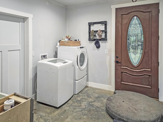 3918 Bowen Creek Rd, Niangua, MO 65713 - washroom with independent washer and dryer and baseboards