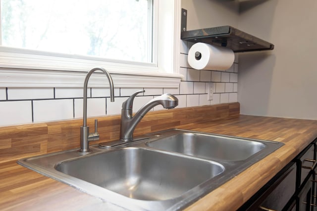 4252 W Madison St, Springfield, MO 65802 - kitchen view of wood counters and backsplash