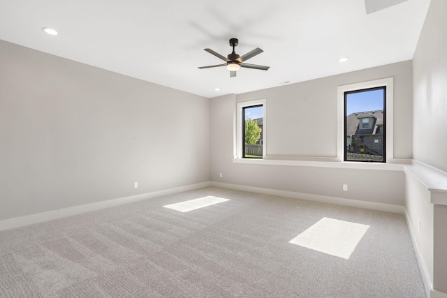 1632 Marlowe Ave, Springfield, MO 65802 - carpeted empty room featuring plenty of natural light, ceiling fan, and recessed lighting