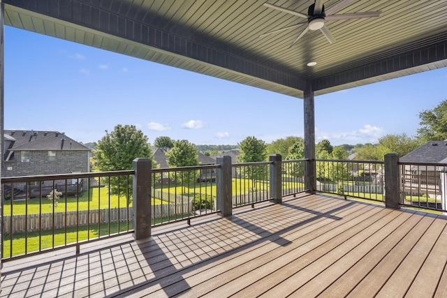 1632 Marlowe Ave, Springfield, MO 65802 - wooden deck featuring a ceiling fan