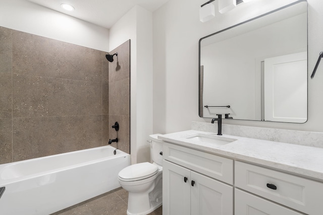 1650 Marlowe Ave, Springfield, MO 65802 - bathroom featuring vanity, bathing tub / shower combination, and tile patterned flooring