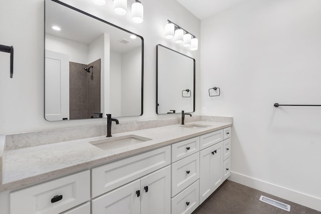 1650 Marlowe Ave, Springfield, MO 65802 - bathroom with double vanity and a tile shower