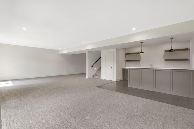 1650 Marlowe Ave, Springfield, MO 65802 - finished basement featuring carpet flooring, stairs, and recessed lighting