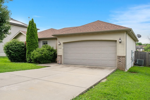 1300 W Robin St, Ozark, MO 65721 - view of front of property featuring brick siding, concrete driveway, a garage, and a shingled roof