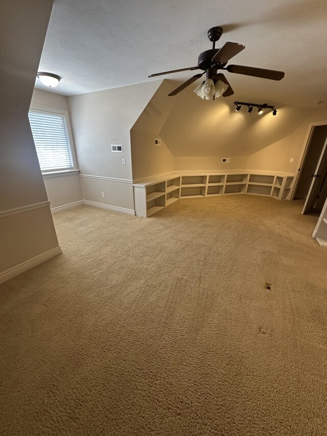 5605 N Seacrest Dr, Ozark, MO 65721 - carpeted empty room featuring a ceiling fan and track lighting